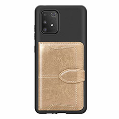 Silikon Hülle Handyhülle Ultra Dünn Schutzhülle Tasche Flexible mit Magnetisch S11D für Samsung Galaxy S10 Lite Gold