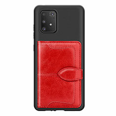 Silikon Hülle Handyhülle Ultra Dünn Schutzhülle Tasche Flexible mit Magnetisch S11D für Samsung Galaxy S10 Lite Rot