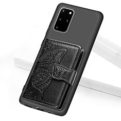 Silikon Hülle Handyhülle Ultra Dünn Schutzhülle Tasche Flexible mit Magnetisch S11D für Samsung Galaxy S20 Plus 5G Schwarz
