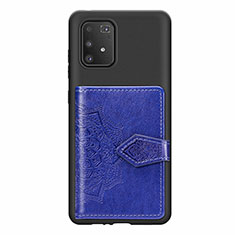 Silikon Hülle Handyhülle Ultra Dünn Schutzhülle Tasche Flexible mit Magnetisch S12D für Samsung Galaxy A91 Blau