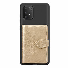 Silikon Hülle Handyhülle Ultra Dünn Schutzhülle Tasche Flexible mit Magnetisch S12D für Samsung Galaxy A91 Gold