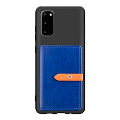 Silikon Hülle Handyhülle Ultra Dünn Schutzhülle Tasche Flexible mit Magnetisch S12D für Samsung Galaxy S20 5G Blau