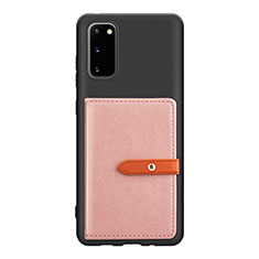 Silikon Hülle Handyhülle Ultra Dünn Schutzhülle Tasche Flexible mit Magnetisch S12D für Samsung Galaxy S20 5G Rosa