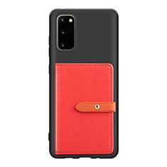 Silikon Hülle Handyhülle Ultra Dünn Schutzhülle Tasche Flexible mit Magnetisch S12D für Samsung Galaxy S20 5G Rot