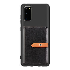 Silikon Hülle Handyhülle Ultra Dünn Schutzhülle Tasche Flexible mit Magnetisch S12D für Samsung Galaxy S20 5G Schwarz