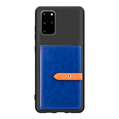 Silikon Hülle Handyhülle Ultra Dünn Schutzhülle Tasche Flexible mit Magnetisch S12D für Samsung Galaxy S20 Plus 5G Blau