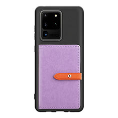 Silikon Hülle Handyhülle Ultra Dünn Schutzhülle Tasche Flexible mit Magnetisch S12D für Samsung Galaxy S20 Ultra 5G Violett