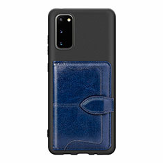 Silikon Hülle Handyhülle Ultra Dünn Schutzhülle Tasche Flexible mit Magnetisch S13D für Samsung Galaxy S20 5G Blau
