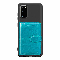 Silikon Hülle Handyhülle Ultra Dünn Schutzhülle Tasche Flexible mit Magnetisch S13D für Samsung Galaxy S20 5G Cyan