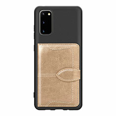 Silikon Hülle Handyhülle Ultra Dünn Schutzhülle Tasche Flexible mit Magnetisch S13D für Samsung Galaxy S20 5G Gold