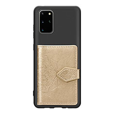 Silikon Hülle Handyhülle Ultra Dünn Schutzhülle Tasche Flexible mit Magnetisch S13D für Samsung Galaxy S20 Plus 5G Gold