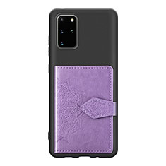 Silikon Hülle Handyhülle Ultra Dünn Schutzhülle Tasche Flexible mit Magnetisch S13D für Samsung Galaxy S20 Plus 5G Violett