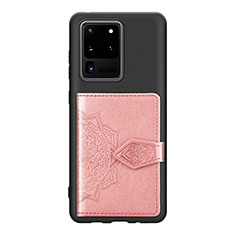 Silikon Hülle Handyhülle Ultra Dünn Schutzhülle Tasche Flexible mit Magnetisch S13D für Samsung Galaxy S20 Ultra 5G Violett