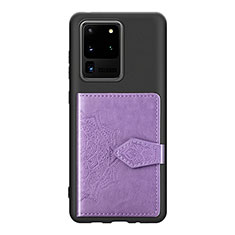 Silikon Hülle Handyhülle Ultra Dünn Schutzhülle Tasche Flexible mit Magnetisch S13D für Samsung Galaxy S20 Ultra Rosegold