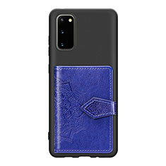 Silikon Hülle Handyhülle Ultra Dünn Schutzhülle Tasche Flexible mit Magnetisch S14D für Samsung Galaxy S20 5G Blau
