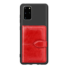 Silikon Hülle Handyhülle Ultra Dünn Schutzhülle Tasche Flexible mit Magnetisch S14D für Samsung Galaxy S20 Plus 5G Rot