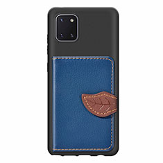 Silikon Hülle Handyhülle Ultra Dünn Schutzhülle Tasche Flexible mit Magnetisch S15D für Samsung Galaxy A81 Blau