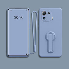 Silikon Hülle Handyhülle Ultra Dünn Schutzhülle Tasche Flexible mit Ständer für Xiaomi Mi 11 Pro 5G Lavendel Grau