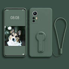 Silikon Hülle Handyhülle Ultra Dünn Schutzhülle Tasche Flexible mit Ständer für Xiaomi Mi 12 5G Grün