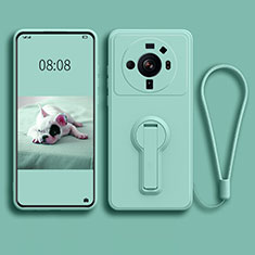 Silikon Hülle Handyhülle Ultra Dünn Schutzhülle Tasche Flexible mit Ständer für Xiaomi Mi 12 Ultra 5G Minzgrün