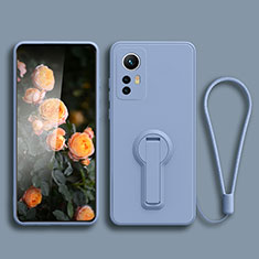Silikon Hülle Handyhülle Ultra Dünn Schutzhülle Tasche Flexible mit Ständer für Xiaomi Mi 12T Pro 5G Lavendel Grau