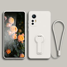 Silikon Hülle Handyhülle Ultra Dünn Schutzhülle Tasche Flexible mit Ständer für Xiaomi Mi 12T Pro 5G Weiß