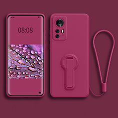 Silikon Hülle Handyhülle Ultra Dünn Schutzhülle Tasche Flexible mit Ständer für Xiaomi Mi 12X 5G Pink