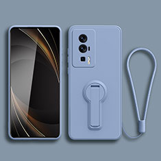 Silikon Hülle Handyhülle Ultra Dünn Schutzhülle Tasche Flexible mit Ständer für Xiaomi Poco F5 Pro 5G Lavendel Grau