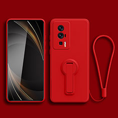 Silikon Hülle Handyhülle Ultra Dünn Schutzhülle Tasche Flexible mit Ständer für Xiaomi Poco F5 Pro 5G Rot