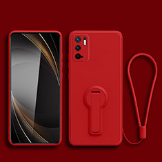 Silikon Hülle Handyhülle Ultra Dünn Schutzhülle Tasche Flexible mit Ständer für Xiaomi Redmi Note 11 SE 5G Rot