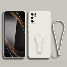 Silikon Hülle Handyhülle Ultra Dünn Schutzhülle Tasche Flexible mit Ständer für Xiaomi Redmi Note 11 SE 5G Weiß