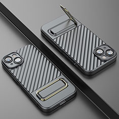Silikon Hülle Handyhülle Ultra Dünn Schutzhülle Tasche Flexible mit Ständer KC1 für Apple iPhone 14 Grau