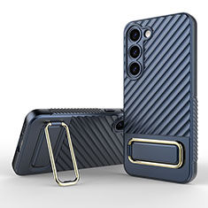 Silikon Hülle Handyhülle Ultra Dünn Schutzhülle Tasche Flexible mit Ständer KC1 für Samsung Galaxy S22 Plus 5G Blau