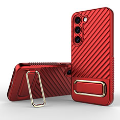 Silikon Hülle Handyhülle Ultra Dünn Schutzhülle Tasche Flexible mit Ständer KC1 für Samsung Galaxy S22 Plus 5G Rot