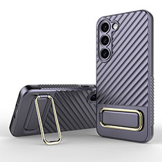 Silikon Hülle Handyhülle Ultra Dünn Schutzhülle Tasche Flexible mit Ständer KC1 für Samsung Galaxy S23 5G Helles Lila