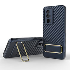 Silikon Hülle Handyhülle Ultra Dünn Schutzhülle Tasche Flexible mit Ständer KC1 für Xiaomi Poco F5 Pro 5G Blau