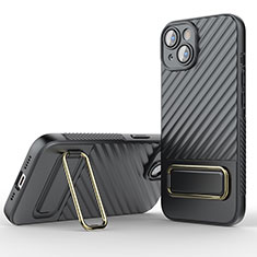 Silikon Hülle Handyhülle Ultra Dünn Schutzhülle Tasche Flexible mit Ständer KC2 für Apple iPhone 14 Plus Grau