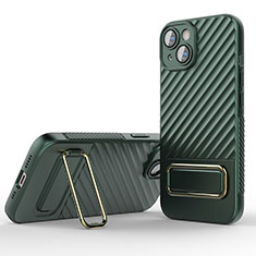 Silikon Hülle Handyhülle Ultra Dünn Schutzhülle Tasche Flexible mit Ständer KC2 für Apple iPhone 14 Plus Grün
