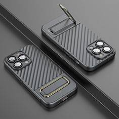 Silikon Hülle Handyhülle Ultra Dünn Schutzhülle Tasche Flexible mit Ständer KC2 für Apple iPhone 14 Pro Grau