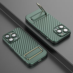 Silikon Hülle Handyhülle Ultra Dünn Schutzhülle Tasche Flexible mit Ständer KC2 für Apple iPhone 14 Pro Max Grün