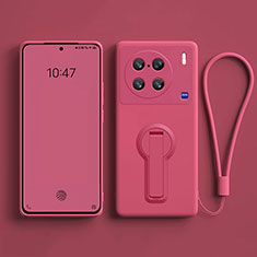 Silikon Hülle Handyhülle Ultra Dünn Schutzhülle Tasche Flexible mit Ständer S01 für Vivo X90 5G Pink