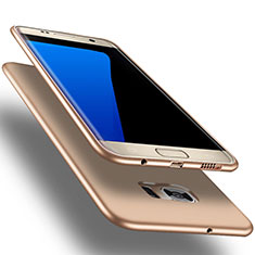 Silikon Hülle Handyhülle Ultra Dünn Schutzhülle Tasche S01 für Samsung Galaxy S7 Edge G935F Gold