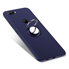 Silikon Hülle Handyhülle Ultra Dünn Schutzhülle Tasche Silikon mit Fingerring Ständer für Huawei Enjoy 7S Blau