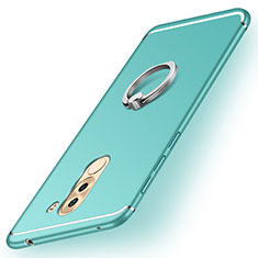 Silikon Hülle Handyhülle Ultra Dünn Schutzhülle Tasche Silikon mit Fingerring Ständer für Huawei Honor 6X Grün