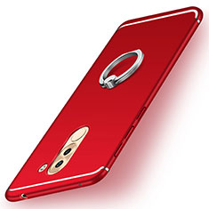 Silikon Hülle Handyhülle Ultra Dünn Schutzhülle Tasche Silikon mit Fingerring Ständer für Huawei Honor 6X Rot
