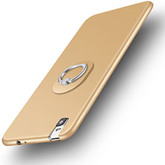 Silikon Hülle Handyhülle Ultra Dünn Schutzhülle Tasche Silikon mit Fingerring Ständer für Huawei Honor 7i shot X Gold