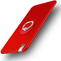 Silikon Hülle Handyhülle Ultra Dünn Schutzhülle Tasche Silikon mit Fingerring Ständer für Huawei Honor 7i shot X Rot