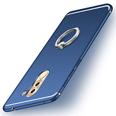 Silikon Hülle Handyhülle Ultra Dünn Schutzhülle Tasche Silikon mit Fingerring Ständer für Huawei Mate 9 Lite Blau
