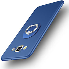 Silikon Hülle Handyhülle Ultra Dünn Schutzhülle Tasche Silikon mit Fingerring Ständer für Samsung Galaxy A3 Duos SM-A300F Blau