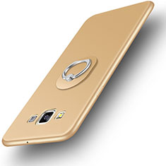 Silikon Hülle Handyhülle Ultra Dünn Schutzhülle Tasche Silikon mit Fingerring Ständer für Samsung Galaxy A3 Duos SM-A300F Gold